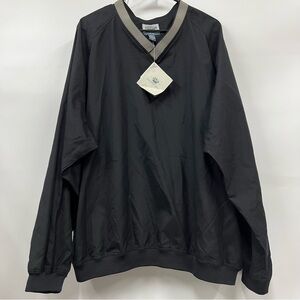 NWT men’s golf Black V-Neck Pullover windbreaker 2xl